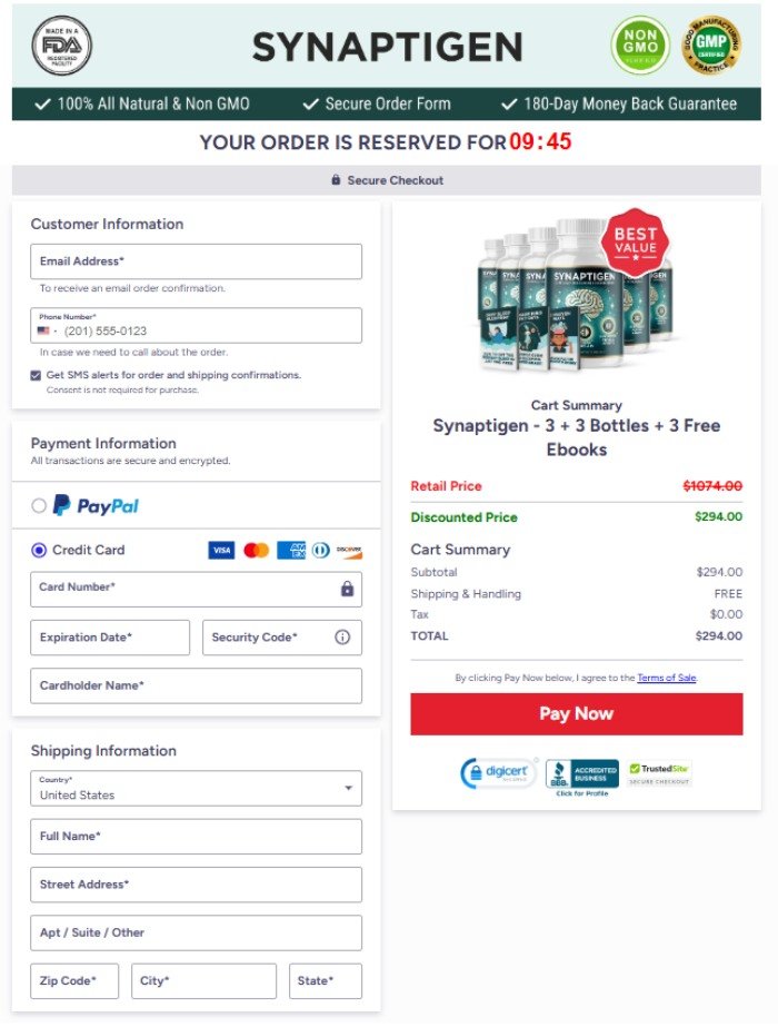 Synaptigen safe checkout